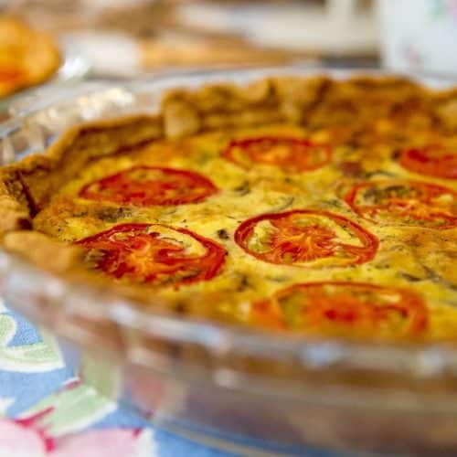 Fish Quiche with Onions and Tomatoes