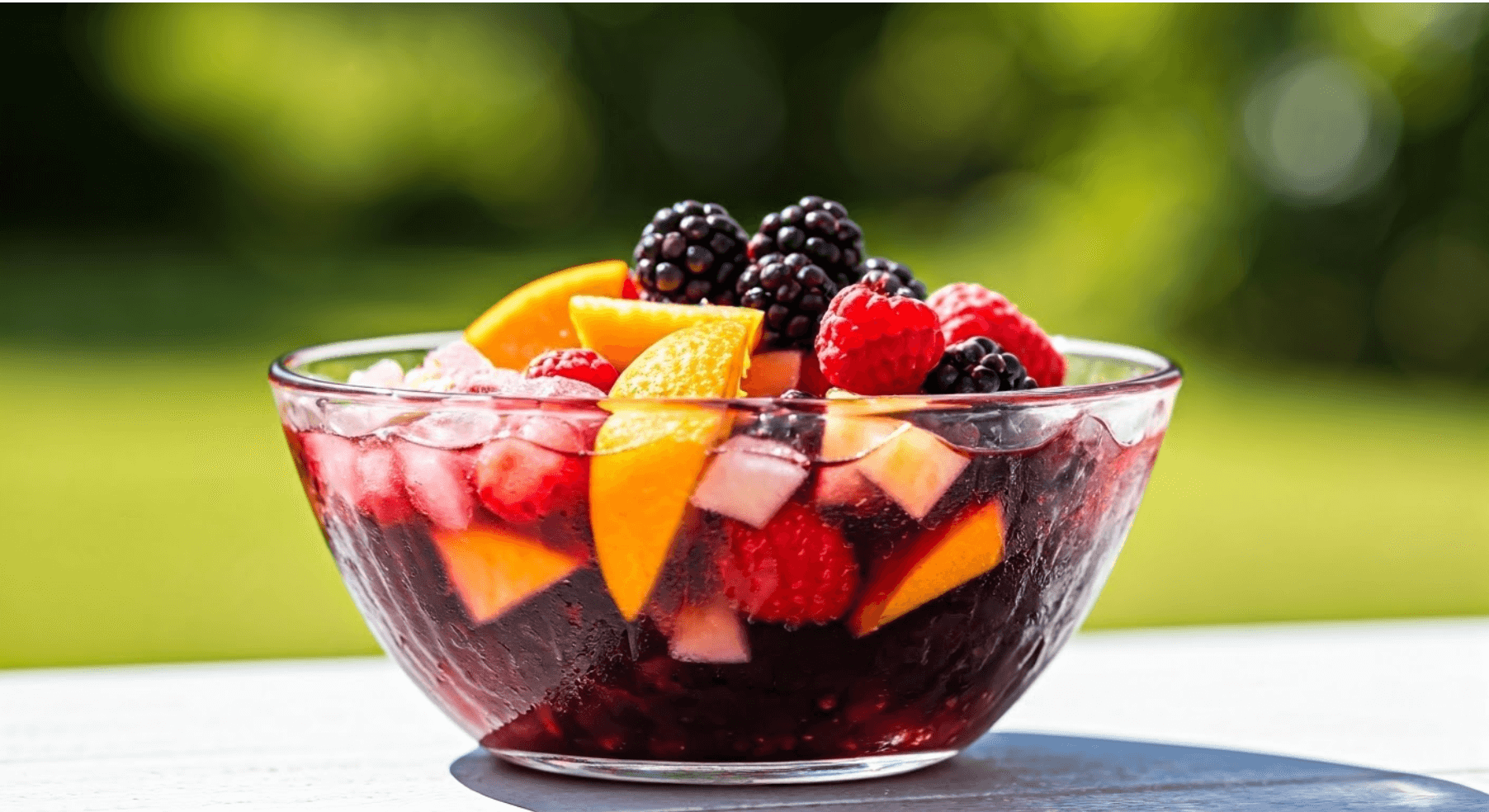 Frozen sangria with fruits