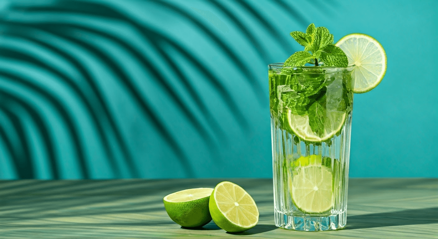 Mojito cocktail with mint and lime