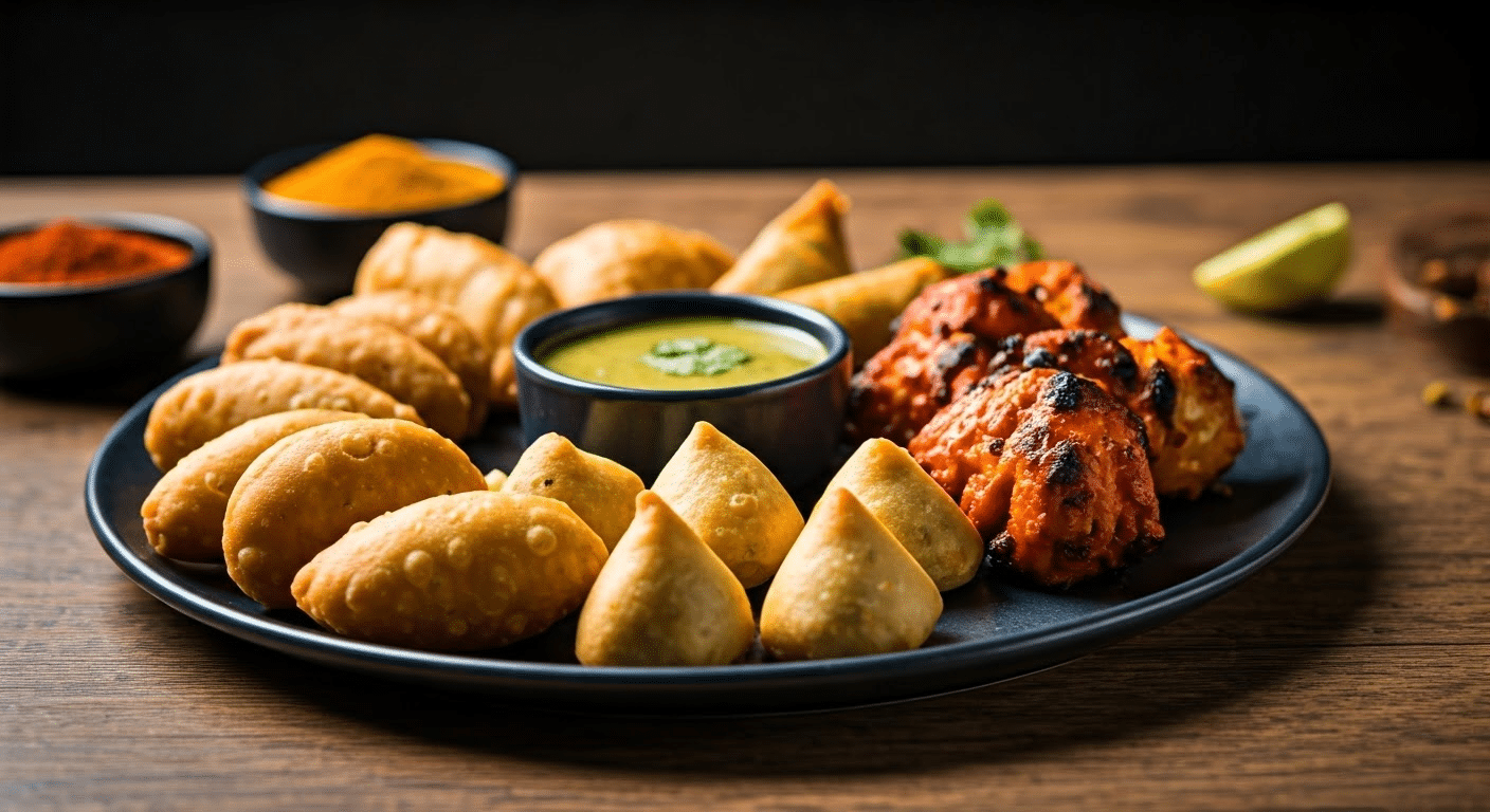 Platter of vegetarian appetizers