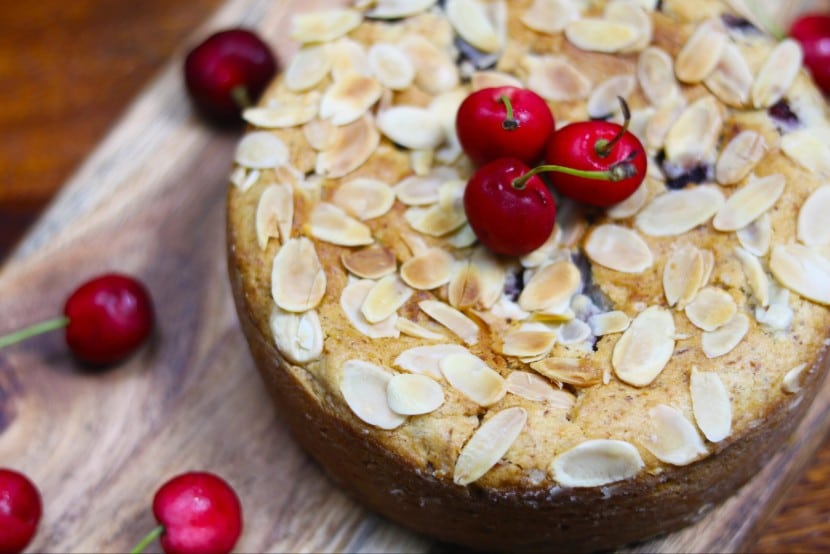 Eggless Almond Cherry Cake Recipe