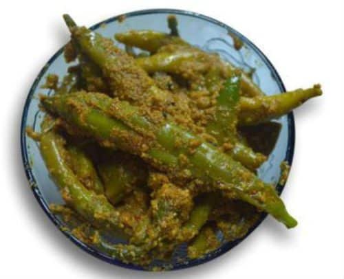 Rai Mirchi Recipe - Green Chilli Pickle with Mustard Seeds Recipe