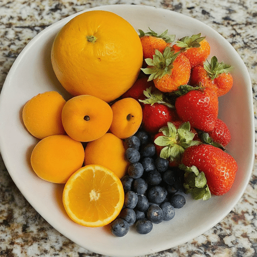 plate full of whole fruits