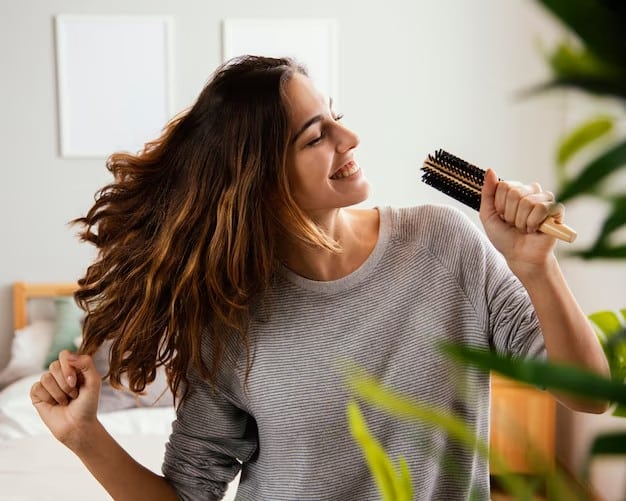 Close-up of smooth, healthy, and shiny hair