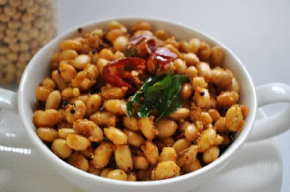 Soya Beans Masala Sundal Recipe - Masala Sundal with Soya Bean