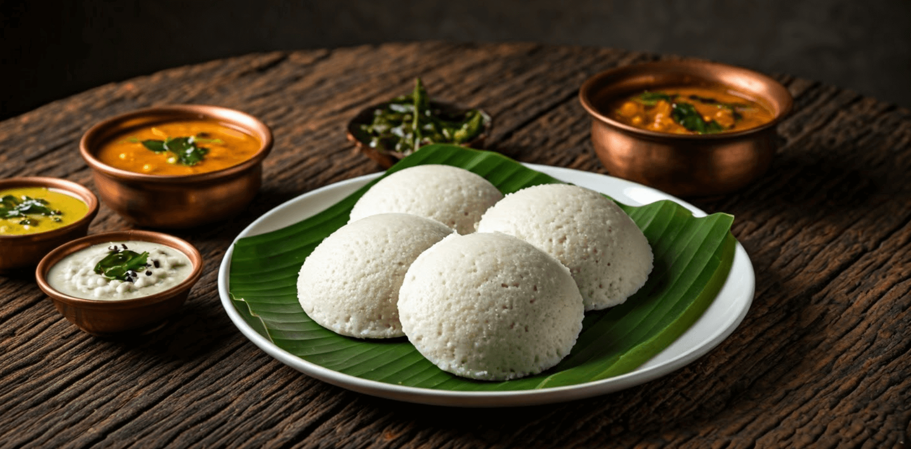 Idlis served with chutney