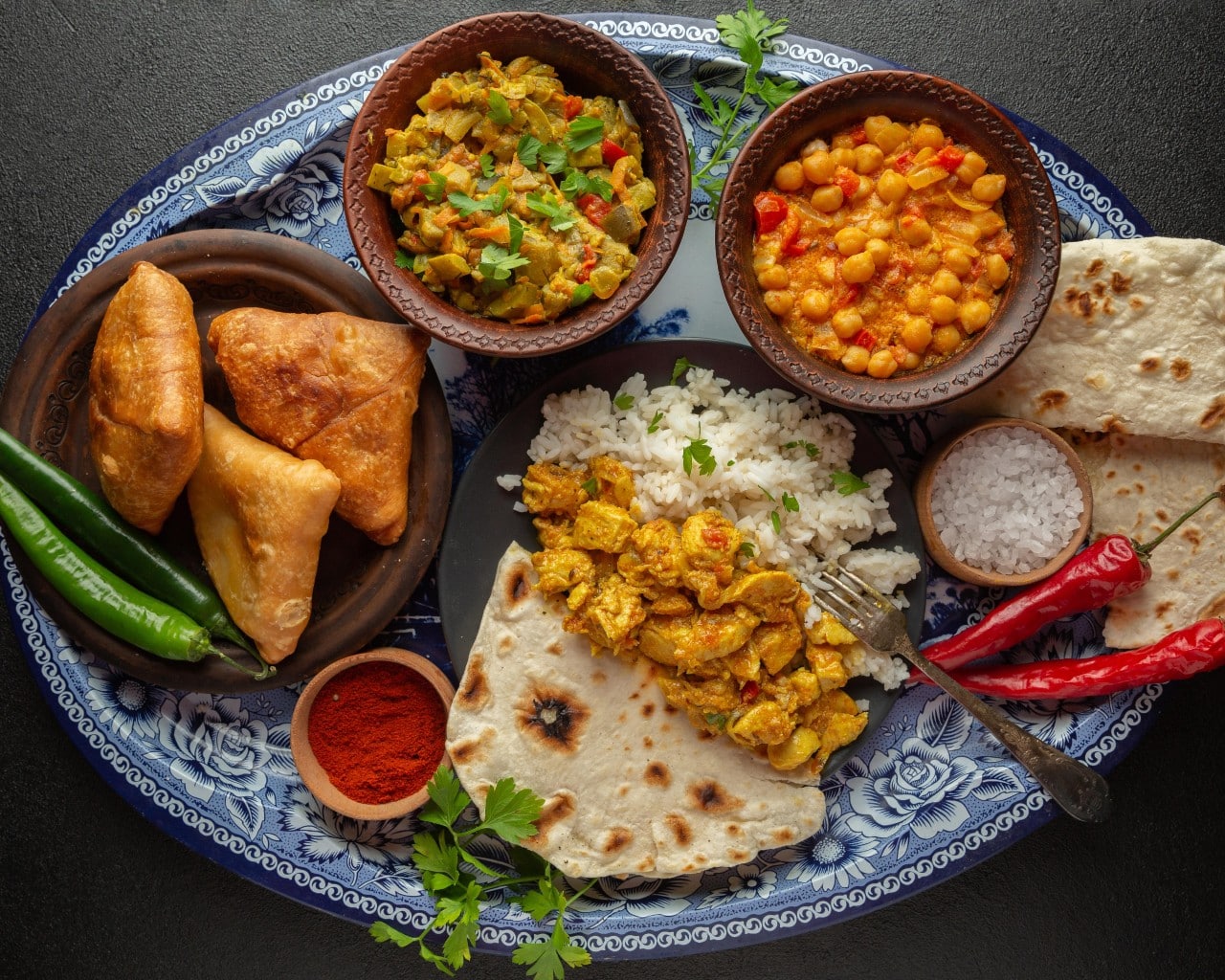 Indian food meal on plate