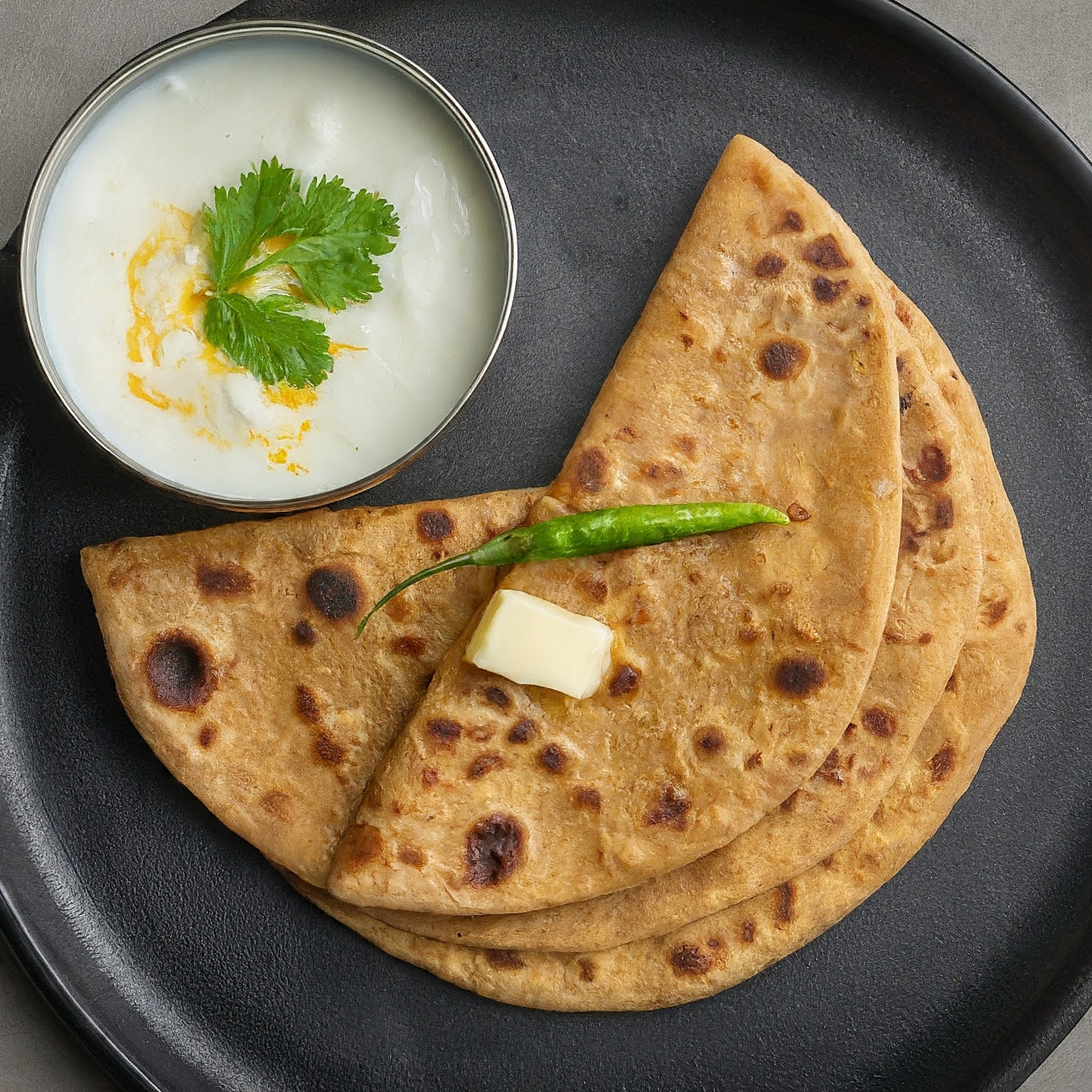 Aloo Paratha with Curd