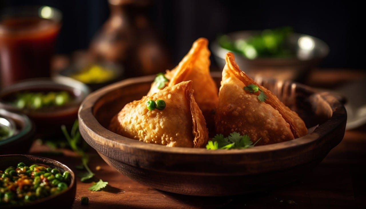 Bowl of samosas