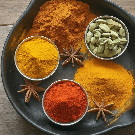 Indian spices in plate