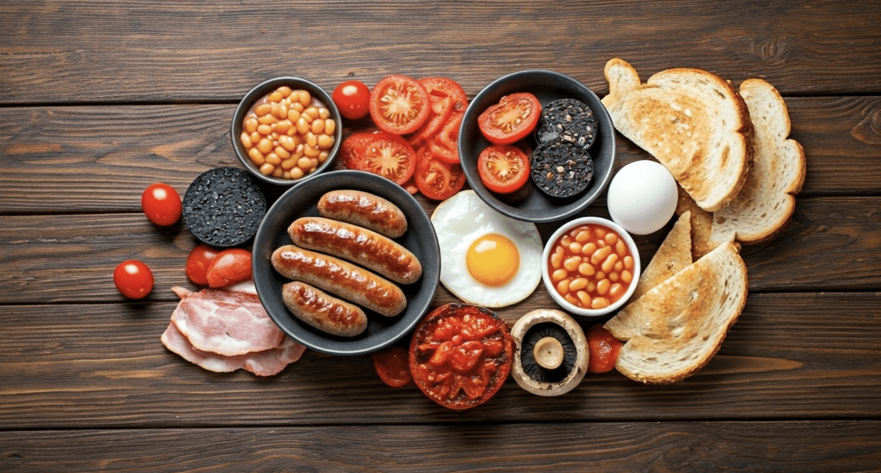 Ingredients for Full English breakfast