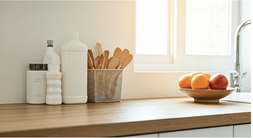 Organised kitchen countertop