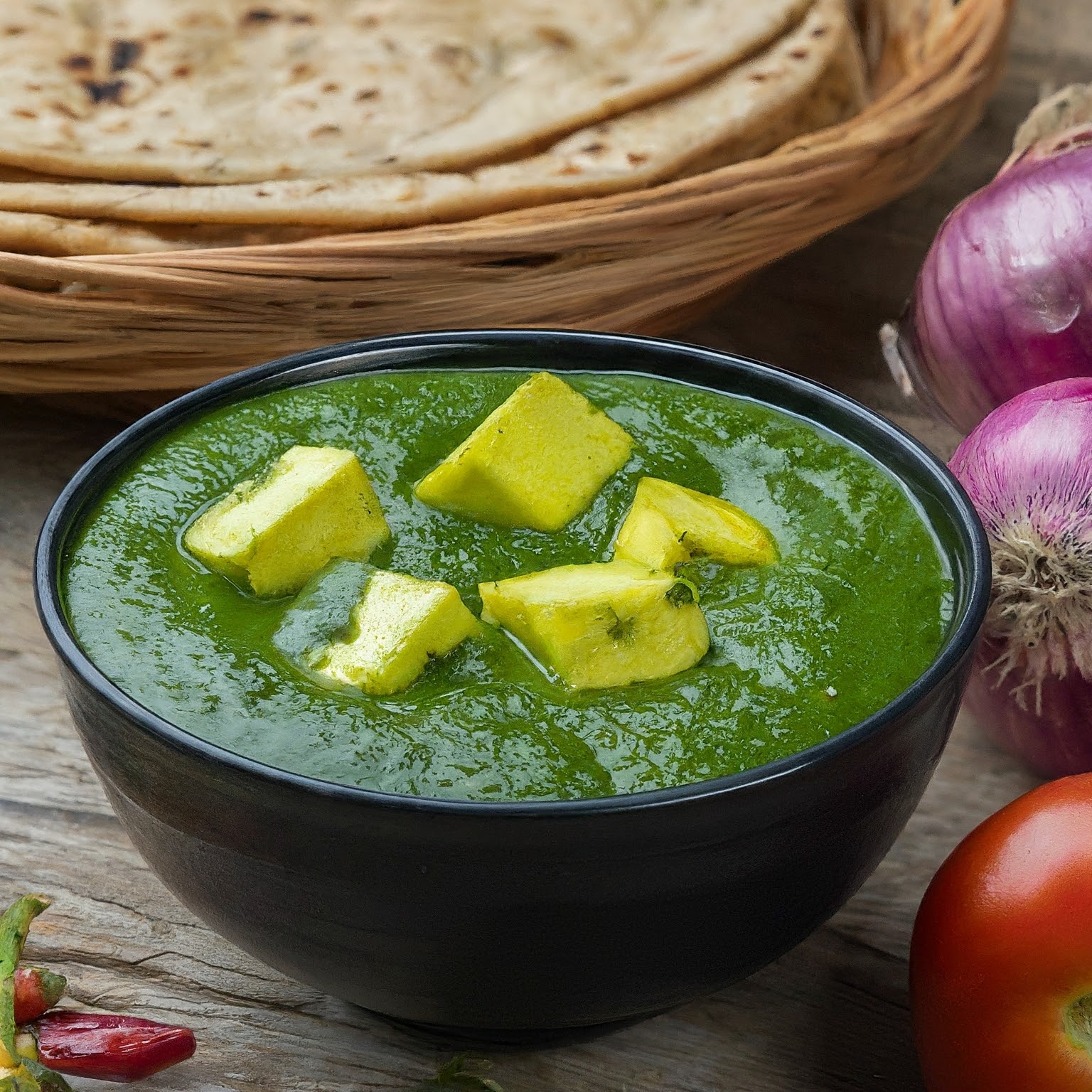 Palak Paneer with Roti