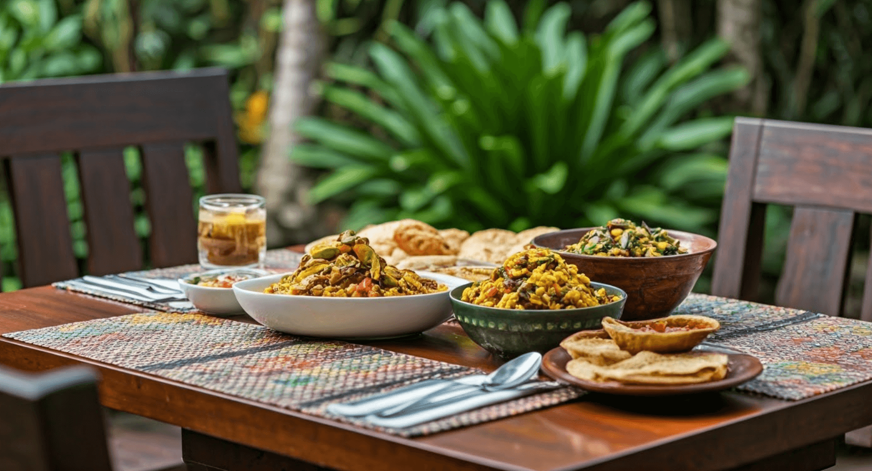 Traditional Sri Lankan cuisine spread