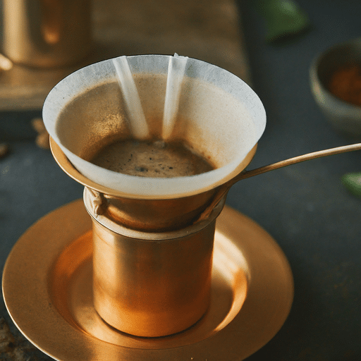 South Indian coffee filter in glass