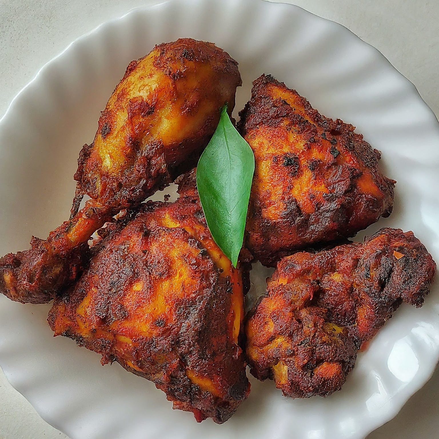 A plate of Nadan Kozhi Varuthathu