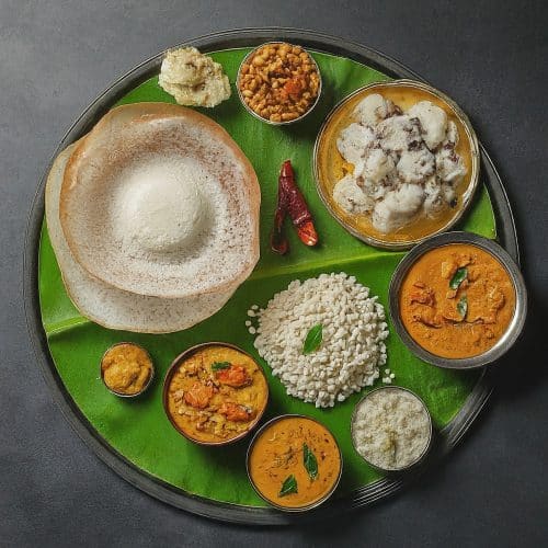 A vibrant Kerala food platter