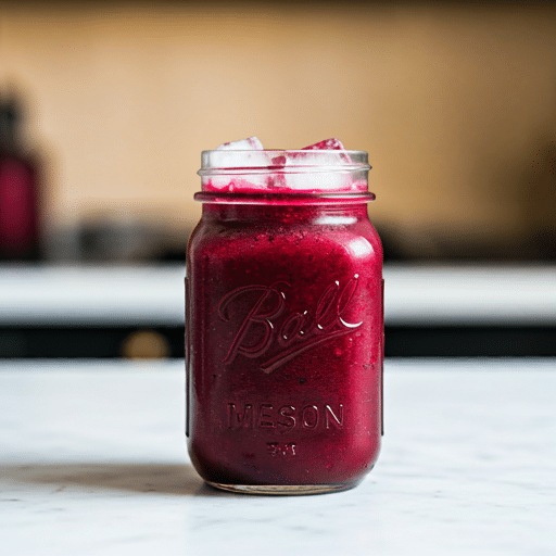 Anti Inflammatory Beet Smoothie with ice cubes