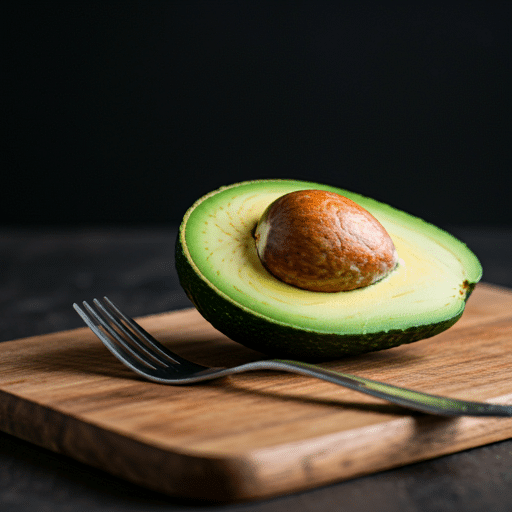 Avocado and a fork.