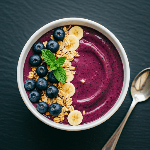 Blueberry Smoothie Bowl on a table