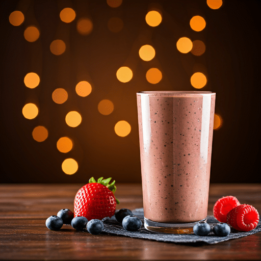 Chocolate Berry Protein Smoothie in a glass