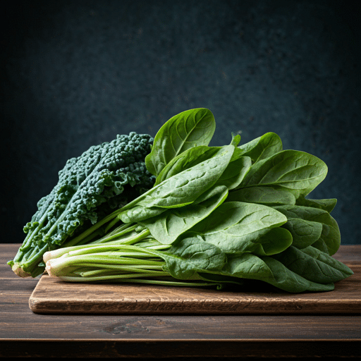 Green leafy vegetable on a table.