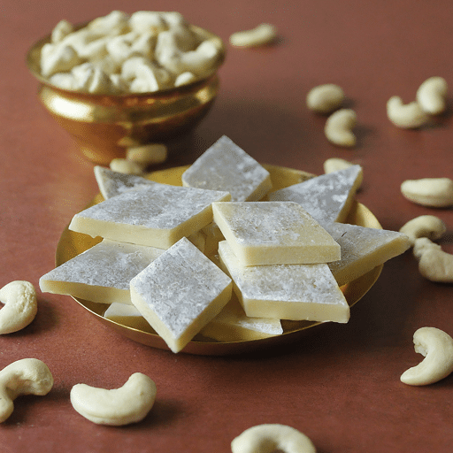 Kaju Katli in plate