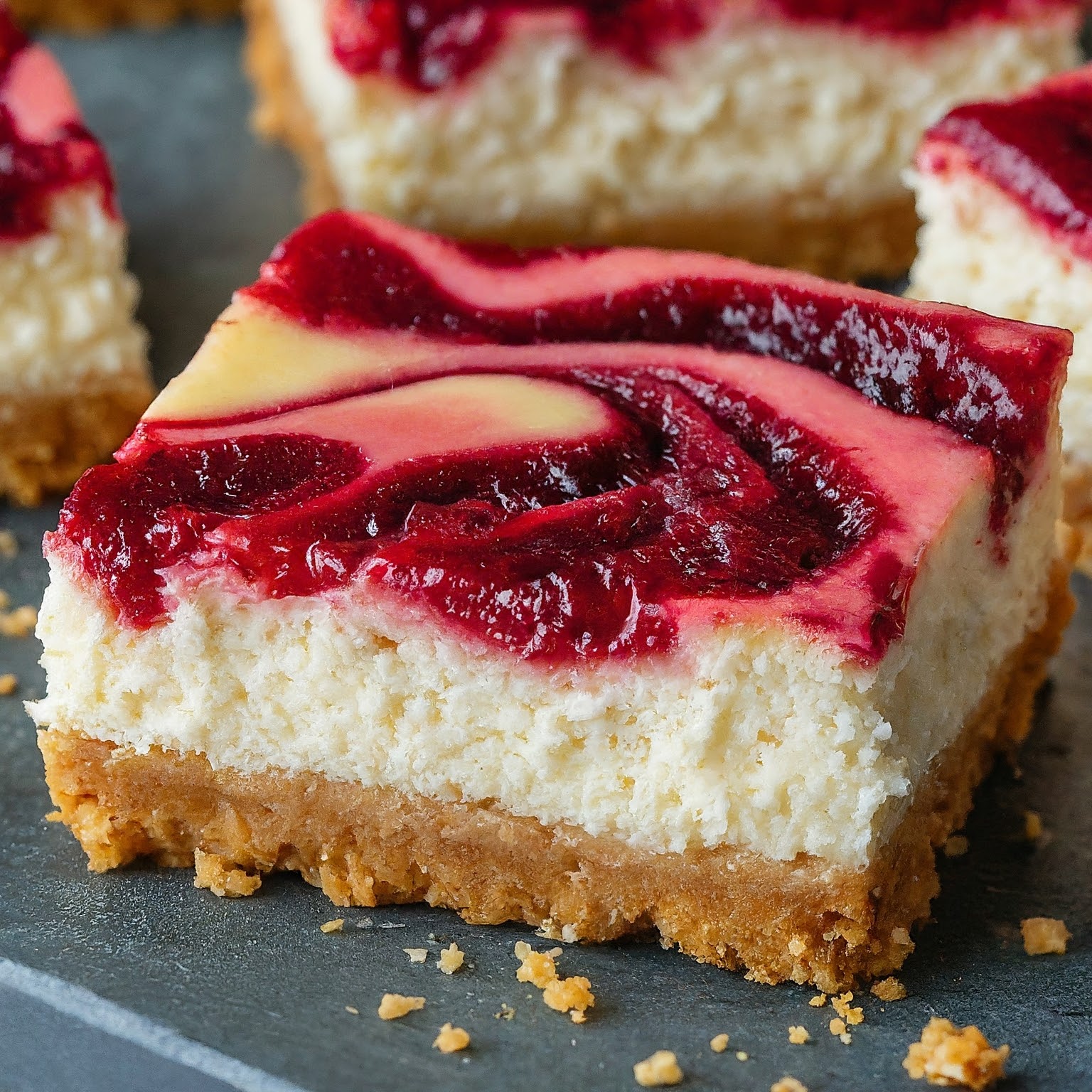 Cranberry Swirl Cheesecake Bars