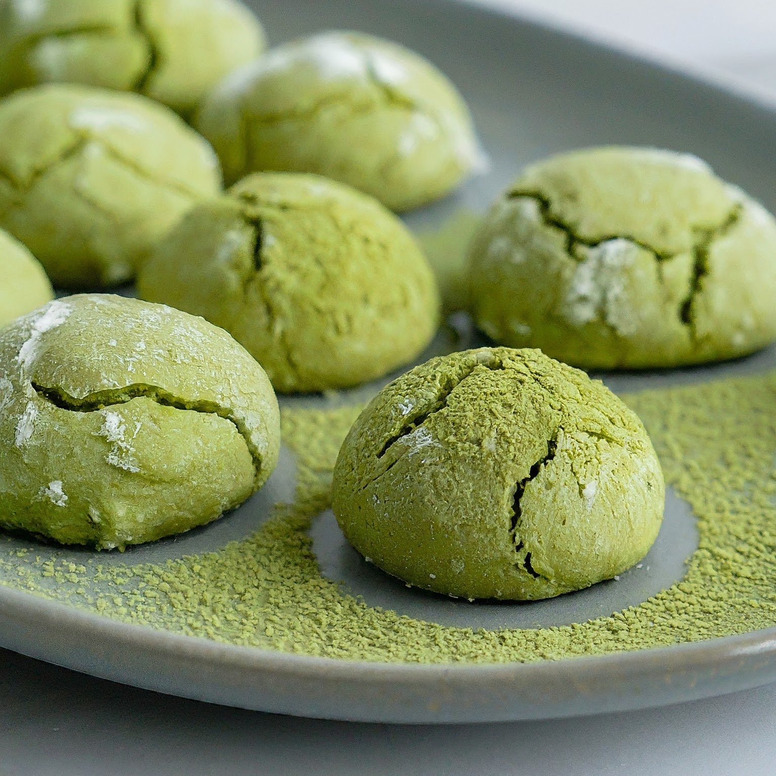 Matcha Snowball Cookies