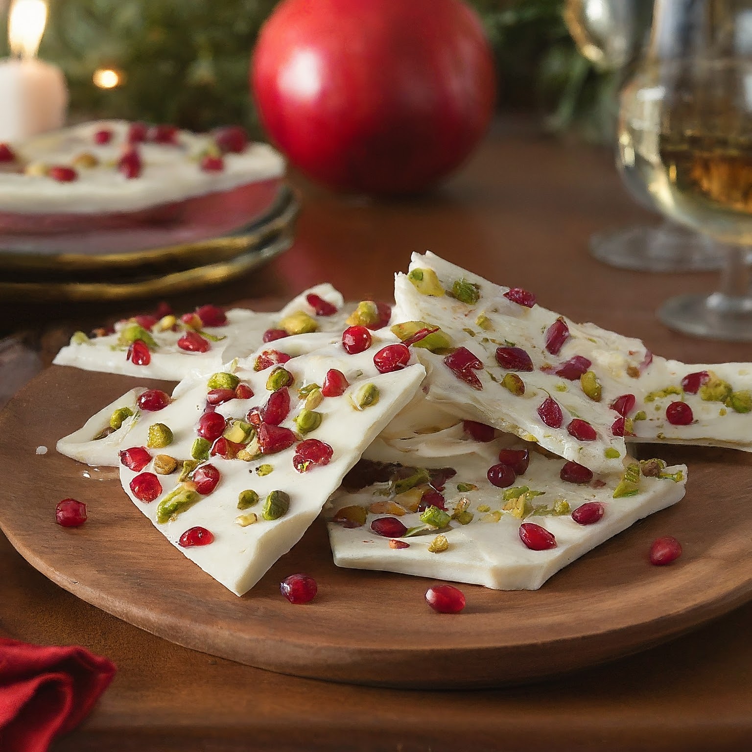 White Chocolate Pomegranate Pistachio Bark