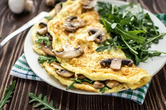 Mushroom and Cheese Omelette egg recipe for dinner
