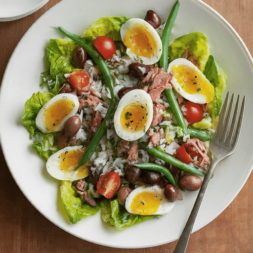 Salad Nicoise with Rice egg recipe