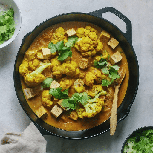 Cauliflower and tofu curry