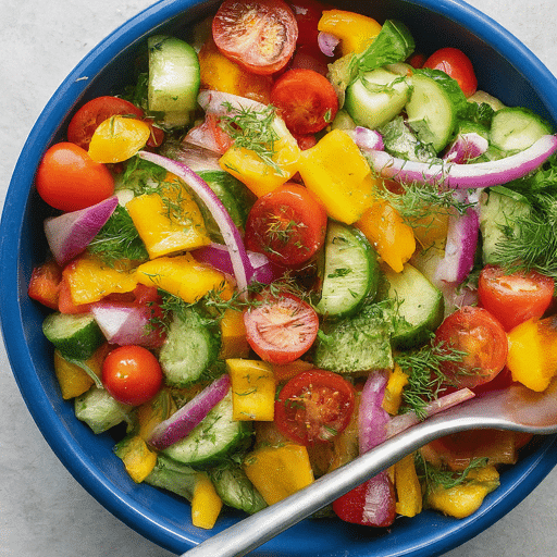 Mixed Vegetable Salad with Tangy Dressing