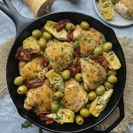 Skillet Chicken with Olives