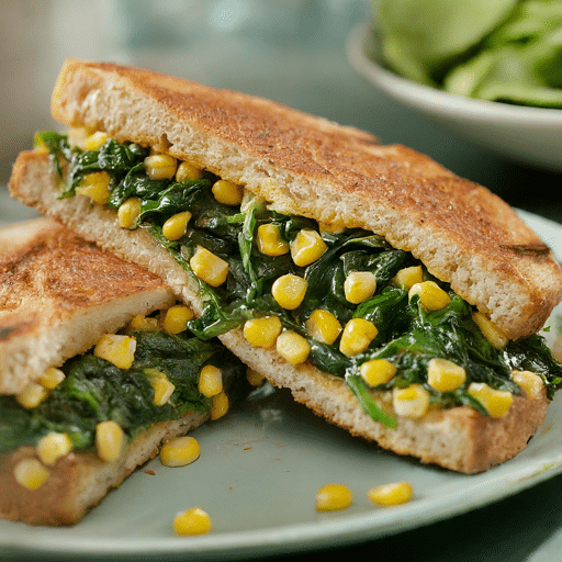 Spinach and Corn Sandwich