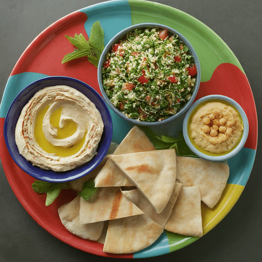 Tabbouleh Hummus Pita Plate