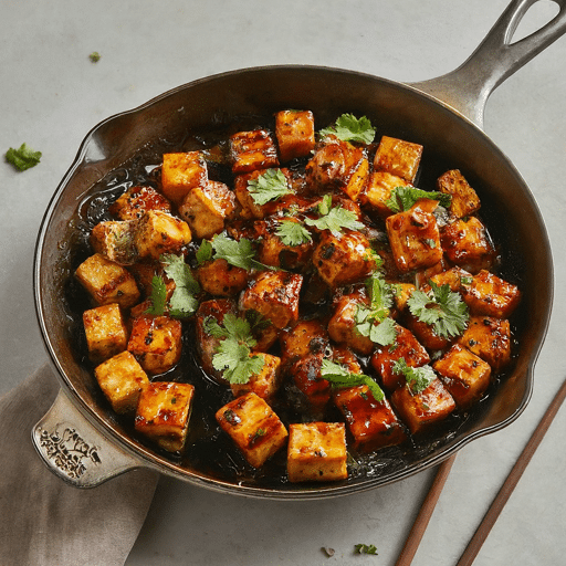 Vegan Garlic Chilli Tofu