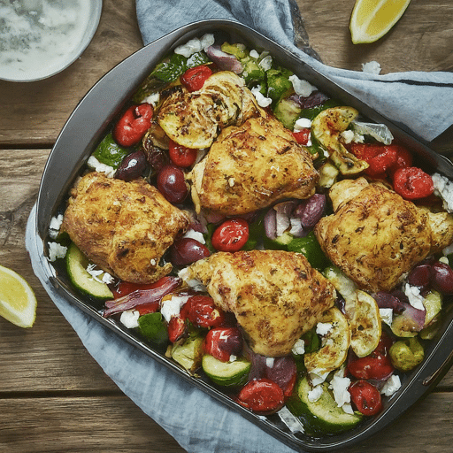 Air Fryer Greek Chicken Traybake