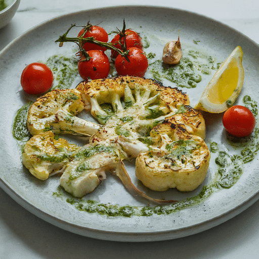 Cauliflower Steaks with Herb Sauce