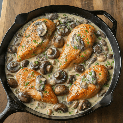 Creamy Garlic Mushroom Chicken