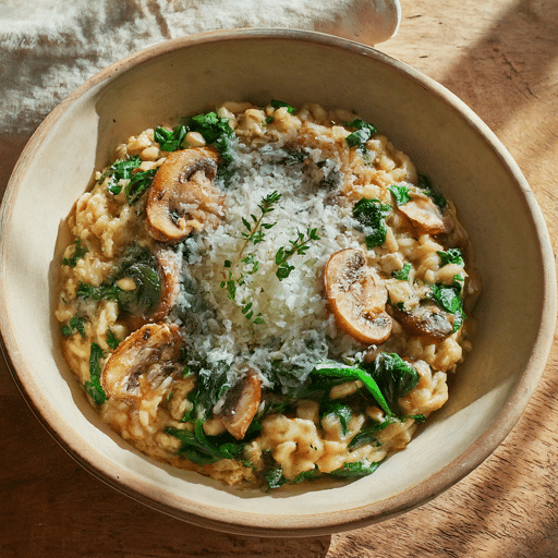 Mushroom and Spinach Risotto