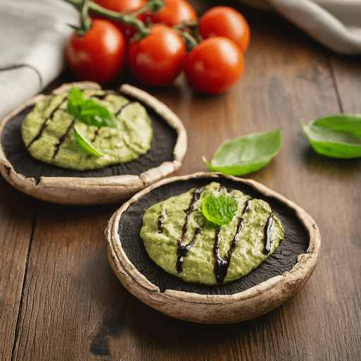 Portobello Mushroom Caps with Pesto