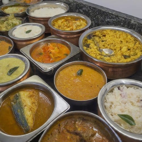 different types of south indian dishes ready to serve