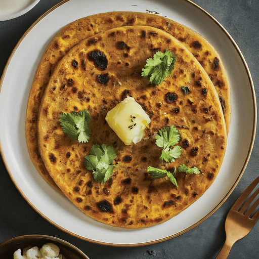 Cauliflower Paratha with Fresh Coriander