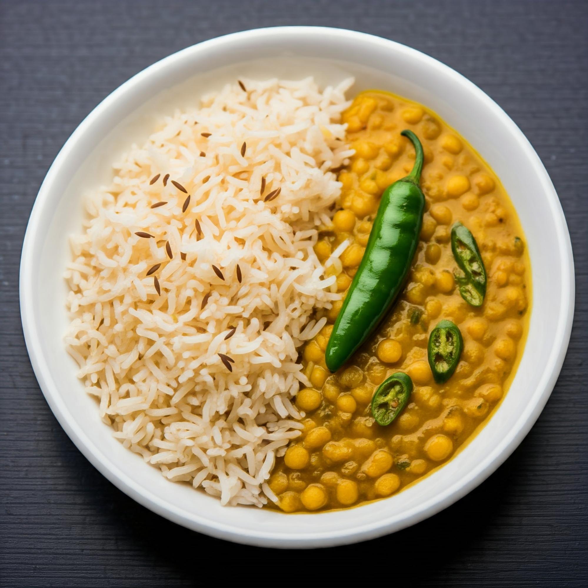 Jeera rice and dal fry