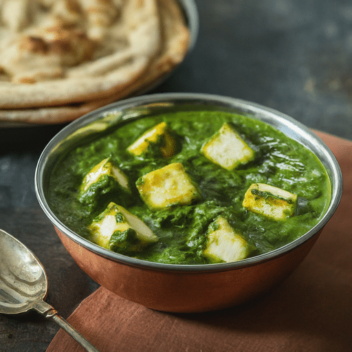 Palak Paneer with Low-Fat Paneer