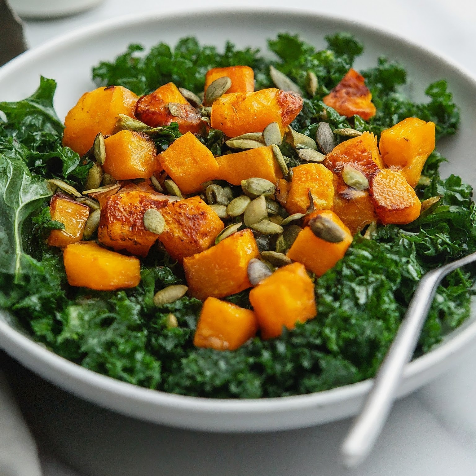 Roasted Butternut Squash Kale Salad