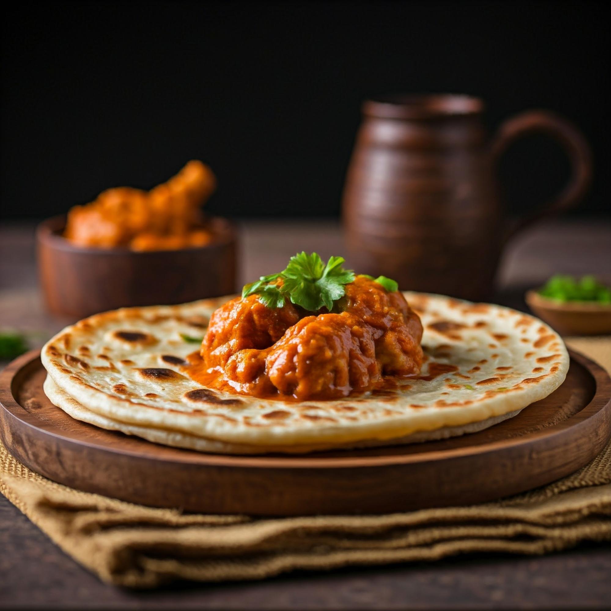 Roti with butter chicken