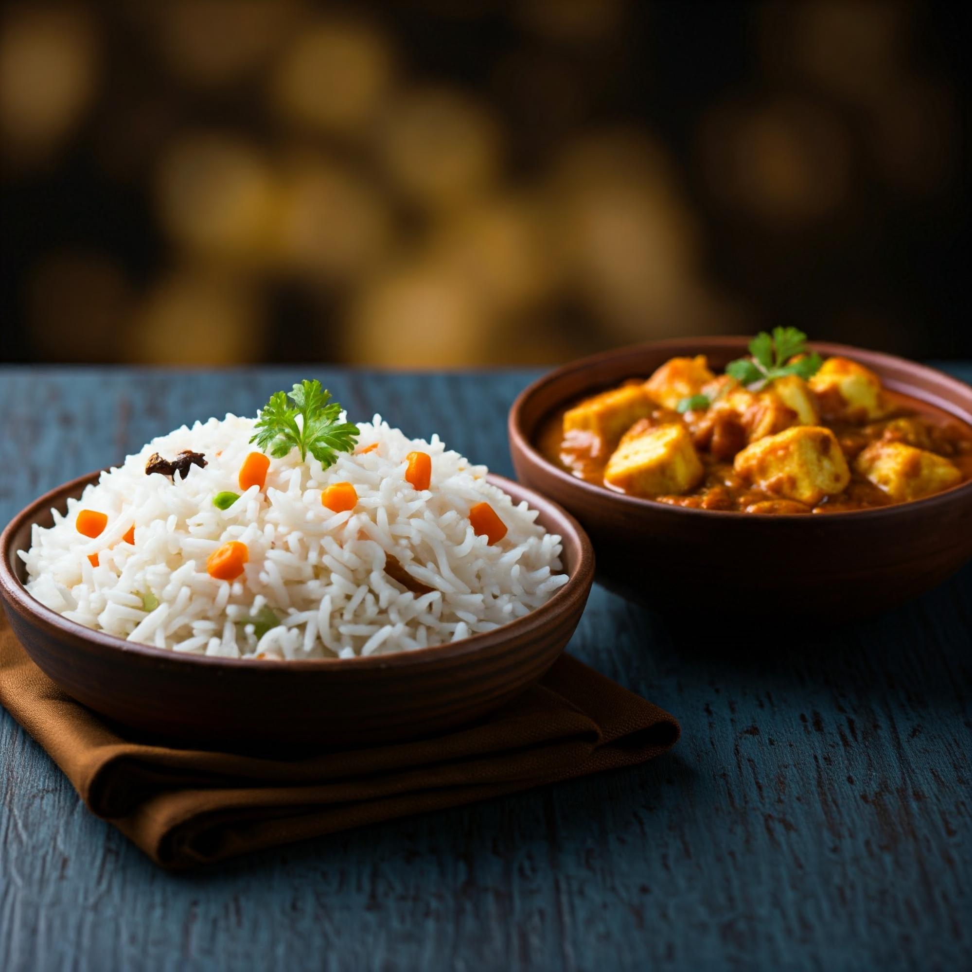 Veg pulao with paneer makhani